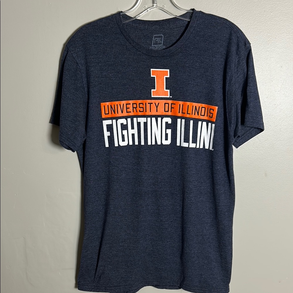 University Of Illinois Fighting ILLini Navy Blue NCAA College T-Shirt Size Med
